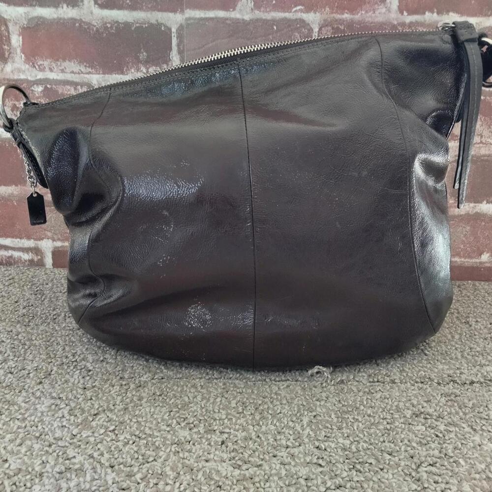 Coach Soho Large Hobo 12687 Deep Plum Purple Patent Leather Shoulder Bag Y2K - Picture 2 of 9